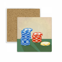 Casino čips aranžman ilustracija Kvadratni coaster Cup mat krigne držač za izolacijski kamen