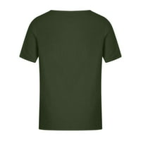 Žene Ljeto posteljina pamučna majica Casual kratki rukav O-izrez Loose Tee Slatka print moda plus veličina