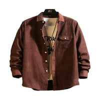 Klasična majica jakne za muškarce za muškarce patch džep plus veličina obična gornja odjeća jesenski