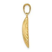 Carat u karatsu 10k žuto zlato skelop ogrlica sa šarmom sa 10k žutom zlatom lagane konopce ogrlica 16