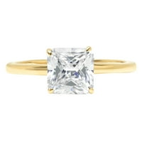 2. CT Briljantni mostčići Clear Simulirani dijamant 18k žuti zlatni pasijans prsten sz 8,75