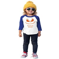 Ma Croi Kids Jack-O-Lantern Smile Narančasta bundeva kraljica Halloween Graphic 3 4 rukave raglan majice