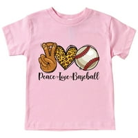 Mir ljubav bejzbol dječja majica kratkih kratkih rukava majica kratkih rukava do godina dječji ljetni