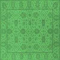 Ahgly Company Zatvoreni kvadratni orijeralni smaragdni zeleni tradicionalni prostirke, 4 'kvadrat