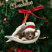 Njspdjh Novi spavaći anđeoski pas Božićne zabave Privjesak Crtani božićni drv Privjesak Božićni ukras