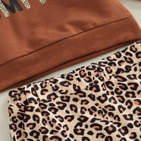 Sunitory Toddler Baby Girl Outfit bundeve dugih rukava dugih rukava Leopard zapaljene hlače Set odjeće