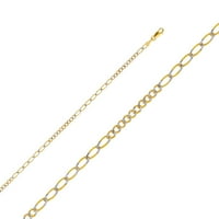 Jewels 14k Yellow Gold Figaro 0+ bijeli ogrlica od lanaca od bijelog pave s kopčom za jastog kandže