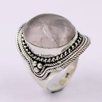 Fini srebrni ružni kvarcni prsten za žene ručno rađene u Jaipuru
