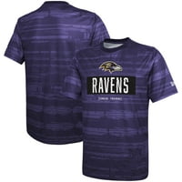 Muška nova Era Purple Baltimore Ravens kombinira autentičnu majicu Sweep