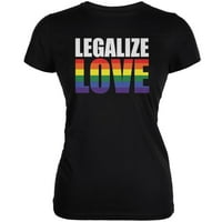 Legalizacija Love Rainbow Black Juniors Meka majica - X-velika