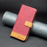 Samimore iPhone PRO MA Wallet PU kožna futrola sa držačima kartice i gotovinom prljavšima Flipstant magnetsko zatvaranje udarca otporna na udarce puna zaštitna ljuska za iPhone Pro max, crvena