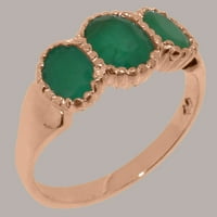 Britanci napravio 14k ružični zlatni prsten sa prirodnim smaragdnim ženskim zaručničkim prstenom - Opcije
