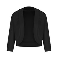 Crop jakna za žene Ženska moda Sredina rukava Casual jakna Poslovno Malo odijelo Ženska jakna