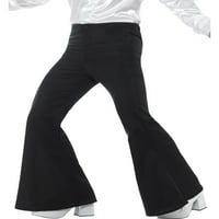Smiffyjeve kostime MENS 70S Groovy Disco Fever Flared Crne pantalone Kostim