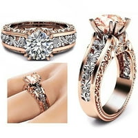 BallsFHK Ženska odvajanje boja Ruža Gold Ring Fas Fashion Luksuzni vjenčani angažman cvjetni prsten