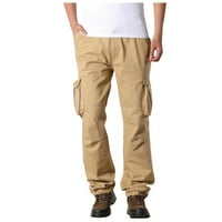 Plus veličina teretnih hlača za muškarce Purcolt modni casual tanki više džep ravno hlače na otvorenom