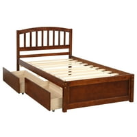 Twin platforma za drvo sa dve ladicom, sa dva odvojena kreveta za ostavu sa uzglavljem i nožnim pločama,
