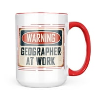 Neonblond upozorenje Geograf na poslu Vintage Fun Job Sign Poklon poklon za ljubitelje čaja za kavu
