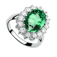 Yubnlvae prstenovi bijeli vjenčani kameni prsten za angažman ručno rađeni poklon nakit minđuše zelena