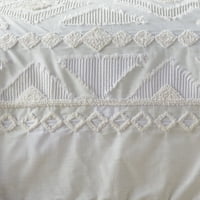 Levte Home Harleson Twin Commforter Set Standardni jastuk Case Tufted Pamuk bijeli