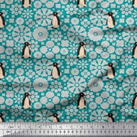 Soimoi baršun tkanina cvjetna i pingvin ocean otisak šivaći šipka tkanina