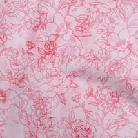 Onuone pamučne kambričke lagane ružičaste tkanine Florase šivene zanatskih projekata Tkanini otisci