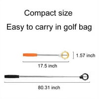 Prošireno na 6ft Golf Ball Retriver Teleskopski alat za golf loptu s zaključavajućim kopčom, crni