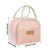 PXiakgy torba za ručak izolirana torbalna hrana za pohranu hrane prijenosni putnik Bento bo + ružičasta