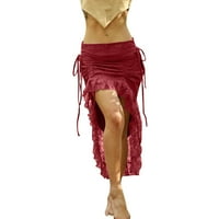 Ženska haljina Trayma Ukupna suknja Ženska midi Duljina suknja Cvjetni tiskani elastični struk Tulle