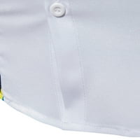 CLLIOS muški patchwork ispis bluze modno postolje ovratnik niz majice kratkih rukava ljetne džepne majice