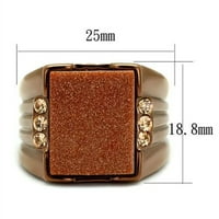Luxe nakit dizajnira muški prsten od nehrđajućeg čelika sa siam polu dragocjenim zlatnim pijeskom kamen