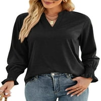 Avamo sexy V izrez Tunika košulja za žene Fall majica casual labavi bluze pulover