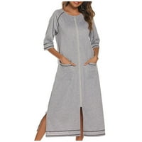 AMLBB donje rublje za ženska noćna noćna noćna i zimska noćna luka zip sa pokutima labava pidžama na