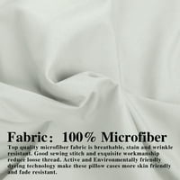 Dvostruko brušeno mikrofiber standardni jastuk sa 2 prirubnice, bora, blede, otporan na mrlje, 20 x26