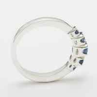 Britanci napravio 14k bijeli zlatni prirodni safir ženski Obećani prsten - Opcije veličine - Veličina