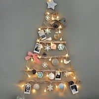 Set drvenog visećeg dekornog zidnog privjesak za božićno stablo Ornament