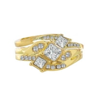 Jewelry Diamond set ženskog vjenčanog zaručničkog prstena zlato ruža zlato imitacija dijamant cirkon