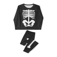 Porodica Bagilaanoe Podudaranje Halloween Pajamas Set za odrasle Kids Skull skelet na vrhu i hlače PJs