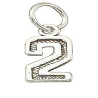 Sterling srebrni 24 Unise bo lančani dres broj dva privjesak ogrlica
