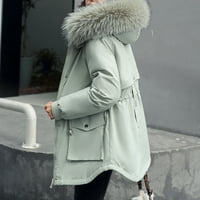 Pad uštede Loopsun zimski kaputi jakna za žene, ženska ležerna modna sjajna pamučna haljina jakna s