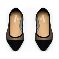 Colisha Dame Stanovi Mrežne ležerne cipele Slip na hodanju Office Comfort Ballet Flat Pointy Toe Crna