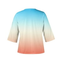 Pad vrhova za žensku modnu ljetnu V-izreznu rupu za ispis ležerne majice bluza