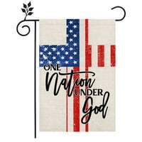 Četvrto jul dan Vrtna zastava Cross Bog Bless Amerika SAD Zastava Burlap Vertikalni dvostrani patriotski
