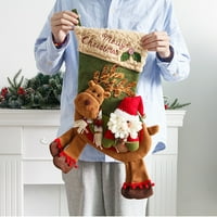 Božićne čarape 3D Božićne čarape Santa Claus Snjegovinski jeleni čarape Xmas poklon torbe kamin Porodični