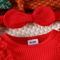 Arvbitana novorođenčad za bebe djevojke Božićne haljine čipke čipke patchwork dugih rukava print suknji