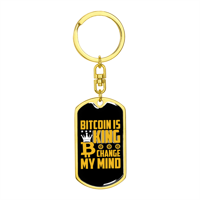 Bitcoin je kralj Crypto privjesak od nehrđajućeg čelika ili 18K zlatni tag za pse