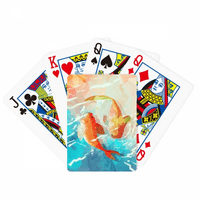 Crveni koi ribe akvarel japanska u stilu pokera igrati čarobnu karticu zabavne igre
