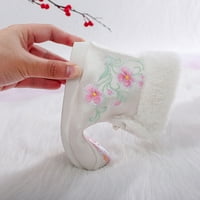 Eczipvz Toddler Cipele za djecu tople pamučne čizme vezene čizme Nacionalni stil čizme princeze pamučne