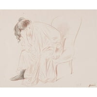 Jean-Louis Forman Crna Ornate uokvirena dvostruka matted muzej umjetničko otisak pod nazivom: žena sjedi