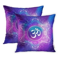 OM simbol Mandala okrugla Vintage Great tetovaža joga Studio Studio za jastučnice za jastuk set 2
